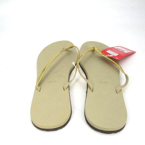 Havaianas Sand Gray Gold Flip Flop Sandals SZ 11/12 - Picture 4 of 9